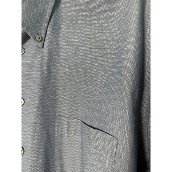 Paul Fredrick Herringbone Cotton Blue Finest Long Staple L/S Dress Shirt XL Slim - Picture 2 of 13